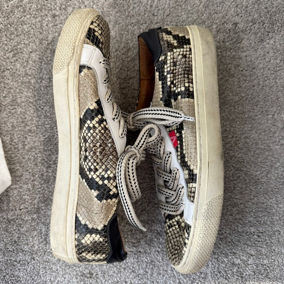 Veronica Beard Snake Print Leather Low Profile Sneakers Women's Size 40 Good - Picture 3 of 9
